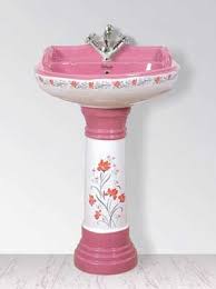These are designed with a basin that sits on a tall, slender base. Printed Pedestal Wash Basin By Devdoot Sanitary Wares Printed Pedestal Wash Basin Id 196107
