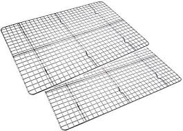 Checkered Chef Cooling Rack Baking Rack Twin Set Stainless Steel Oven And Dishwasher Safe Wire Rack Fits Half Sh Stainless Steel Oven Cooling Racks Oven Safe