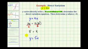 Direct Variation Video Lessons Examples And Solutions