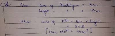 Ixl.com has been visited by 100k+ users in the past month If Base A Parallelogram Is 8 Cm And Height Is 5 Cm Then Find Its Area