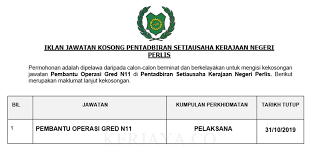 Check spelling or type a new query. Jawatan Kosong Terkini Pentadbiran Setiausaha Kerajaan Negeri Perlis Kerja Kosong Kerajaan Swasta