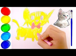 How To Draw Cat Coloring Pages Learn Colors For Kids Youtube Videos For Children Coloring For Kids Learning Colors Cat Coloring Page