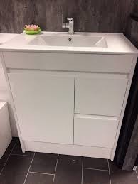 Eco friendly plywood material standing floor freestanding living room used bathroom vanity cabinet with mirror. 750mm Bathroom 100 Waterproof Vanity Unit Storage Cabinet Cupboard Gloss White Free Standing Waterproof Vanity Unit Ceramic Basin Buy Online In Angola At Angola Desertcart Com Productid 62459470
