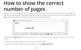 How To Include The Total Number Of Pages Along With The Current Page Number Microsoft Word 2016