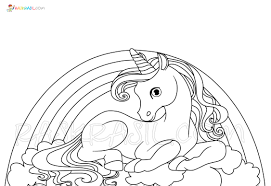 Disegni unicorno kawaii in bianco e nero da colorare. Disegni Di Arcobaleno Da Colorare Stampa Gratuitamente Sul Sito Web