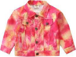 Amazon.com: Toddler Babys Girls Leisure Warm Jean Coat Spring Winter  Clothes Coat Jacket Tie Dye Red Girl Winter Coat (A, 5-6 Years): Clothing,  Shoes & Jewelry