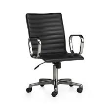Ripple Black Leather Office Chair With Chrome Base Reviews Crate And Barrel Black Leather Office Chair Leather Office Chair Black Office Chair