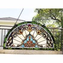 Arches make unique leaded glass windows. Arch Shaped Geometric Themed Stained Glass Panels You Ll Love In 2021 Wayfair