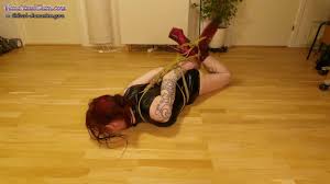 Hogtied girl in her new high heels