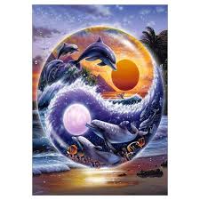 2019 5d Diy Diamond Painting Kits New Style Dolphin Qb6512 Hawaiian Art Cross Paintings Art