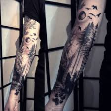 Idk About Y All But I Like This Moon Tattoo Sleeve Nature Tattoo Sleeve Tattoo Sleeve Designs Forest Tattoos