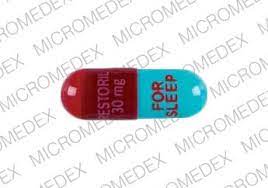 Restoril 30 Mg For Sleep Pill Images Red Turquoise Capsule Shape