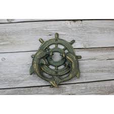 Ship Wheel Door Knocker, Dolphin Door Knocker, Dolphin Decor for Door,  Nautical Decor, Door Knocker,