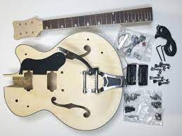 Diy Electric Guitar Kit Hollow Body Build Your Own Guitar Kit Rockabilly Electric Guitar Kits Guitar Kits Electric Guitar