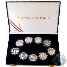 France at the olympic games. 1992 Albertville France Winter Olympics 900 Silver 9 Coin Set In Original Display Case With Coas F