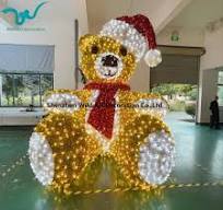 Giant 3D Motif Light Christmas Bear for Outdoor