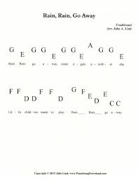 Rain Rain Go Away Free Sheet Music With Letters Piano Notes Songs Piano Music Piano Music Notes
