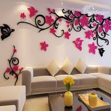 Flower And Butterfly Pattern Acrylic 3d Tv Sofa Background Wall Stickers Wall Stickers Home Decor Wallpaper For Home Wall Wall Stickers Home