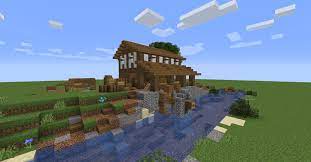 Minecraft medieval saw mill tutorial. Minecraft Build Inspiration I Built A Large Sawmill The Logs Are Floated