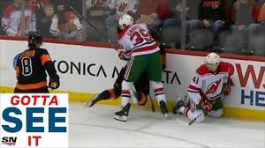 It is indeed a slow day, folks. Gotta See It Devils Kurtis Gabriel Drills Nolan Patrick From Behind Youtube