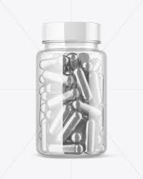 Download Clear Bottle With Metallized Pills Mockup In Bottle Mockups On Yellow Images Object Mockups