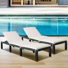 Find wicker chaise lounges at wayfair. Outdoor Chaise Chair Set Of 2 Btmway Rattan Wicker Patio Furniture Chaise Lounge Chairs Set Reclining Lounge Chair With 7 Adjustable Positions Pool Lounge Chair For Porch Backyard Lawn White R203