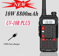 2025 Professional Walkie Talkie Baofeng UV-10R High Power 10W 8800mAh Dual  Band Two Way CB Ham Radio USB Charging BF boefeng