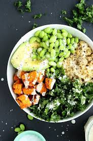 Sweet Potato Buddha Bowl With Kale And Quinoa Recipe Quinoa Sweet Potato Healthy Salad Recipes Healthy Bowls