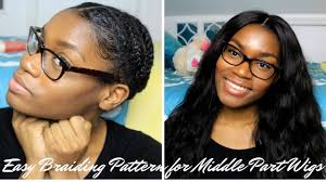 To style, you can use a large barrel curling iron and then separate the curls with your fingers. Easy Braiding Pattern For Middle Part Closure Wig Youtube