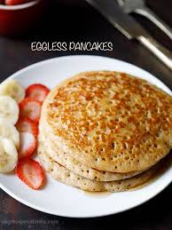 Eggless Pancake Recipe With Step By Step Pics It Is Possible To Make The Best Pancakes Which Are Fl Eggless Pancake Recipe Pancake Recipe Easy Eggless Pancake