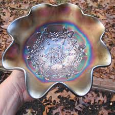 Amethyst carnival glass violet juice cups set of 4. Antique Northwood Amethyst Star Of David Bows Carnival Glass Bowl Carnival Glass