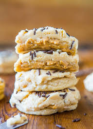 Frosted Peanut Butter Chip Cookies Lofthouse Style Averie Cooks Recipe Peanut Butter Recipes Delicious Desserts Yummy Cookies