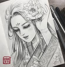 Portraits In National And Fantasy Costumes Buddha Art Drawing Art Drawings Sketches Simple Anime Drawings Sketches