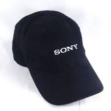 Sony Logo Black Strapback Baseball Hat Cap Advertising Promo One Size Adjustable Logo Black Baseball Hats Sony Logo