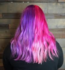 Half Purple Half Pink Pastel Hair Magenta Hair Hair Color Pink Magenta Hair Colors