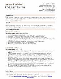Community Liaison Resume Samples Qwikresume