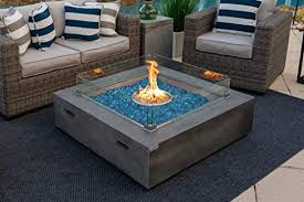It has a deep basin to give you sufficient room to the ebern designs colis concrete fire pit burns wood and gives your backyard a modern look with its sleek design. Akoya Outdoor Essentials 42 X 42 Square Modern Concrete Fire Pit Table W Glass Guard And Crystals In Gray Onyx Black Buy Online In Kuwait At Desertcart Com Kw Productid 59697402