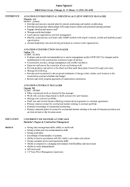 manager, aviation resume samples