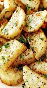 Italian Roasted Garlic Parmesan Potatoes Potato Appetizers Recipes Italian Recipes