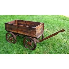 Brown Cedar Wood Wagon Garden Decoration Wood Wagon Wooden Wagon Wood