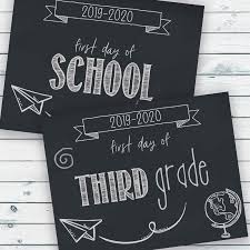 Find design your own sign free here Free Printable First Day Of School Signs A Cultivated Nest