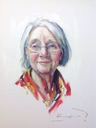 Alla prima portrait completed at an evening demonstration in 2 hrs. Oil