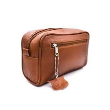 Trousse de toilette cuir marron clair Parker TBSADDLE