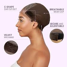 Amazon.com : STUDIO LIMITED Non-Slip Wig Cap with Grip Band for Secure  Placement, Transparent Lace for Lace Front Wigs, Available in Brown/Dark ...