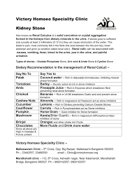 Kidney Diet Chart Victory Homoeo Speciality Clinic