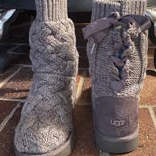 Crafted with cozy knit fabrics, these booties from ugg® feature a functional flat heel and a ribbed cuff that you'll want to wear all winter long. Ugg Shoes Ugg Isla Sweater Knit Boot Poshmark