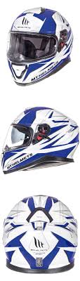 Mt Helmets Thunder 3 Sv Effect Helmet In White Blue Upgraded Sport Touring Thermoplastic Helmet From Mt With Great New Features Helmet Blue Sport Touring