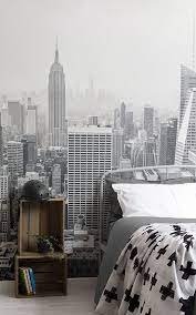 New York Skyline Wallpaper Mural Hovia Uk Wall Murals Bedroom Wallpaper Bedroom Boys Bedroom Wallpaper