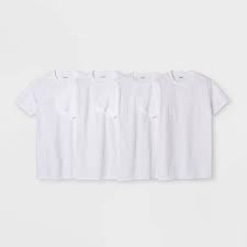 Men S Short Sleeve 4pk Crew Neck T Shirt Goodfellow Co White Xl Target