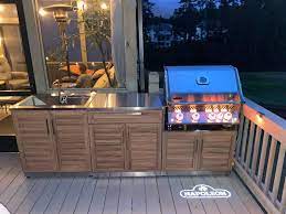 Visit the website to explore more outdoor kitchen storage options. Outdoor Kitchen Stainless Steel 4 Piece Cabinet Set Newage Products